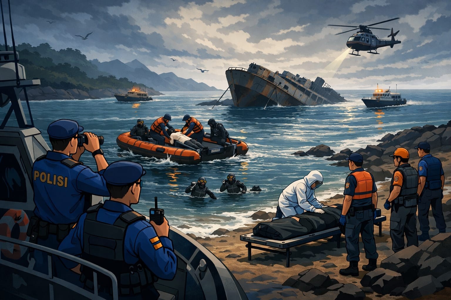 Jenazah Ketiga Korban KMP Tunu Ditemukan di Pesisir Selat Bali, Patroli Laut Diperluas