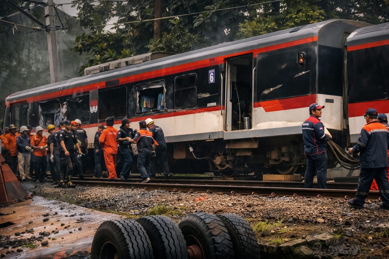 Kereta Bandara Soetta Anjlok Usai Tabrak Truk di Poris, Perjalanan Dibatalkan dan Penumpang Dapat Re