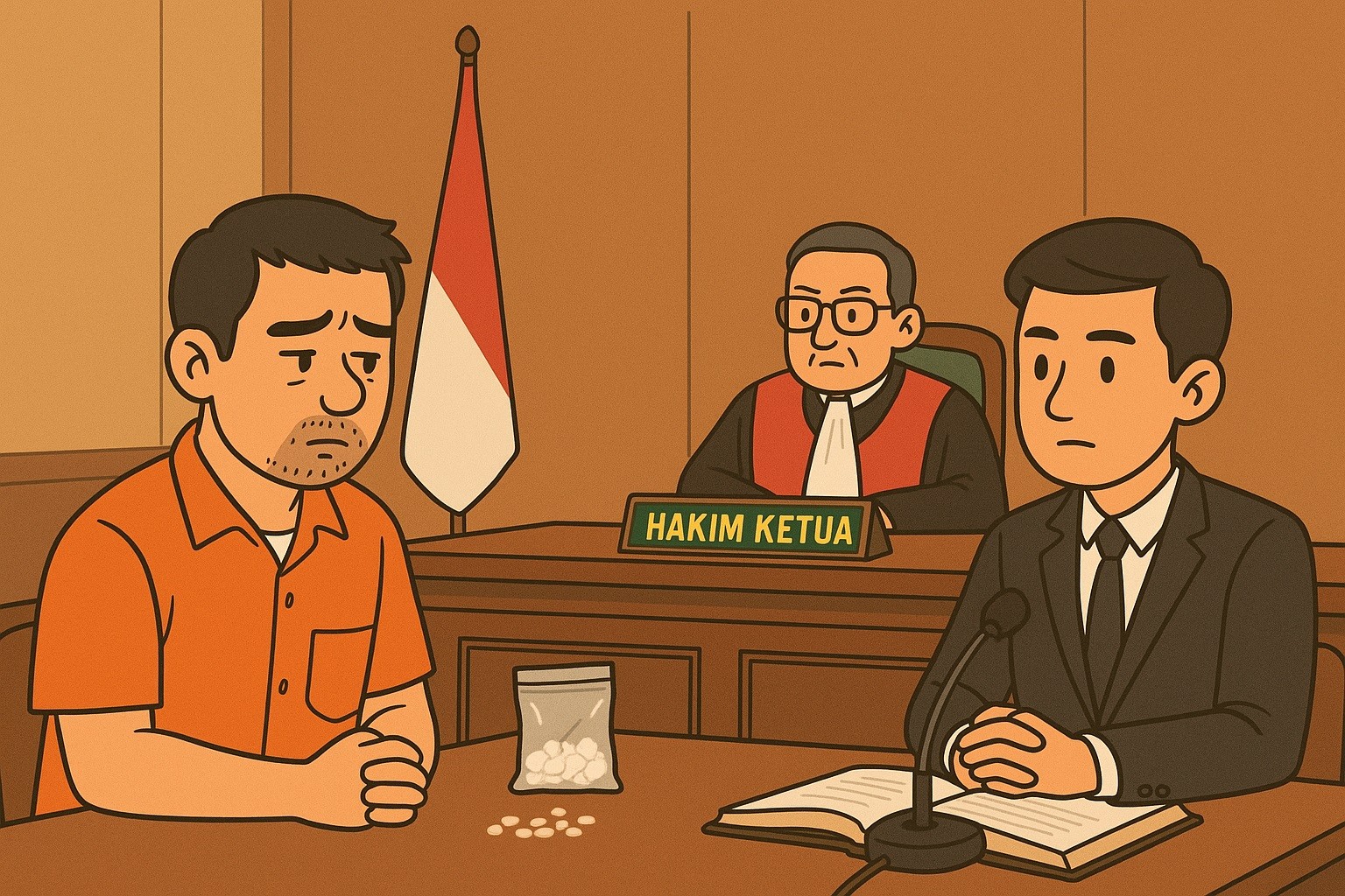Gunadhi Pengecer Narkoba Divonis 5 Tahun Penjara dan Denda Rp1 Miliar