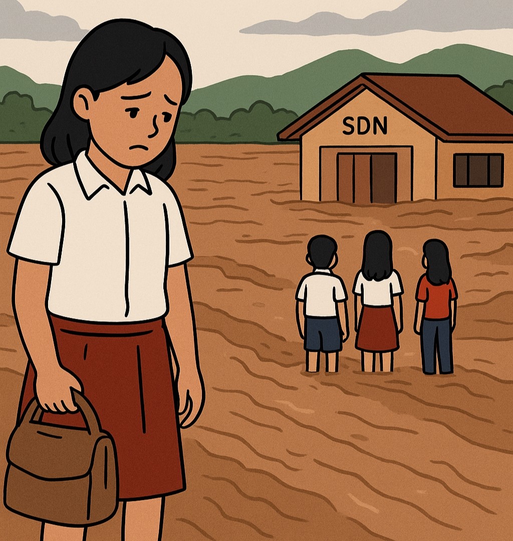 Akses Terputus, 37 Siswa Sumberlangsep Tidak Masuk Sekolah Pascabanjir Lahar