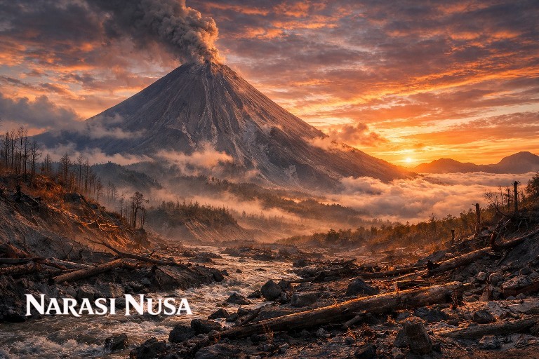 BPBD Lumajang  Minta Warga Waspada, Gunung Semeru Masih Aktif dan Berpotensi Banjir Lahar