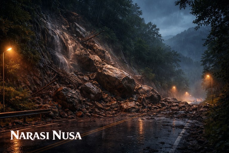 Longsor Tutup Total Jalur Trenggalek Ponorogo, Arus Lalu Lintas Dialihkan 