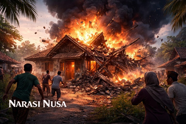 Ledakan Misterius Hancurkan Rumah Warga di Sumenep, Dua Orang Luka dan Dilarikan ke Rumah Sakit