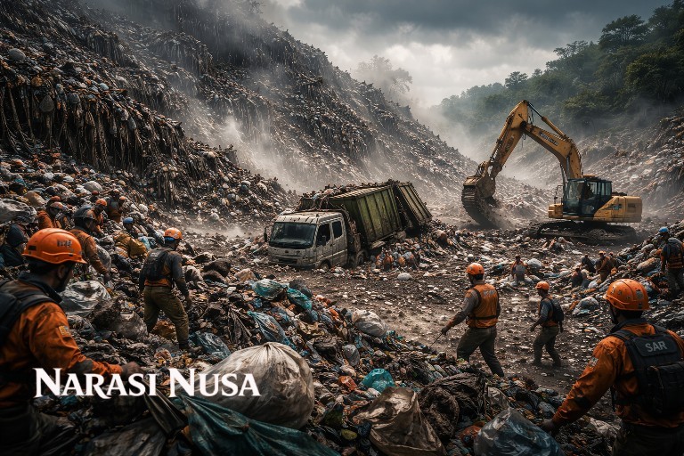 Longsor Gunungan Sampah di TPST Bantargebang, 7 Orang Meninggal Dunia dan 6 Selamat