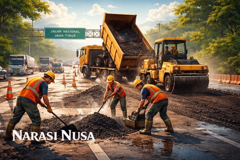 550 Titik Jalan Nasional di Jawa Timur Masih Berlubang, BBPJN Targetkan Tuntas 10 Maret