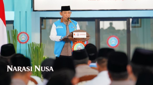 Kapolri Ajak Buruh Bersatu Dukung Perdamaian Dunia Saat Silaturahmi Ramadhan KSPSI di Surabaya