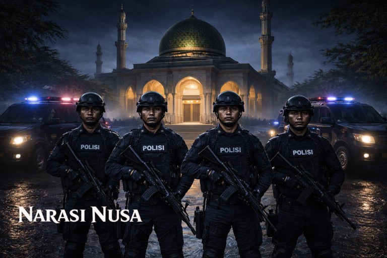 Lokasi Ledakan Masjid di Jember Dijaga Ketat Polisi, Tim Gegana Selidiki Sumber Ledakan