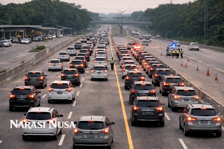 One Way Tol Cipali Diberlakukan, Lonjakan Kendaraan Arus Balik ke Jakarta Tembus 101 Persen