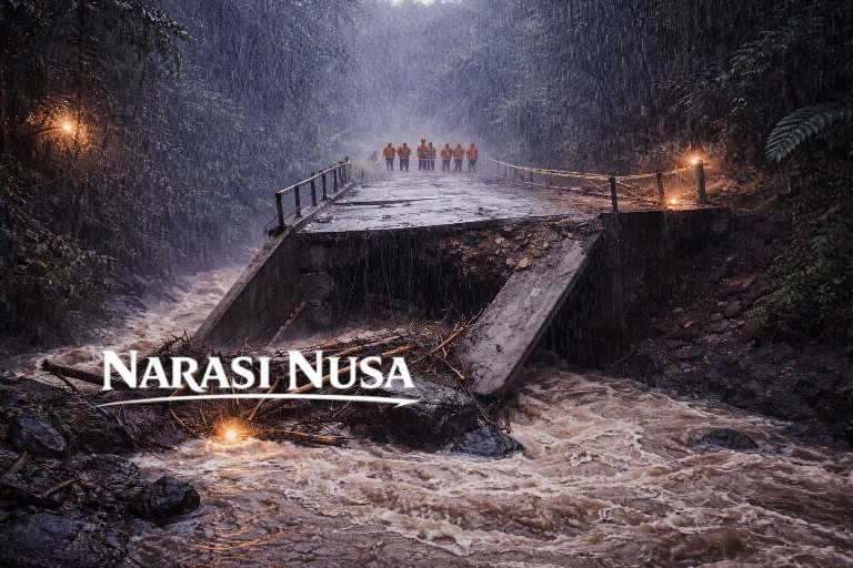 Jembatan Ambruk di Probolinggo Usai Hujan Deras, Akses ke Madakaripura Lumpuh Total