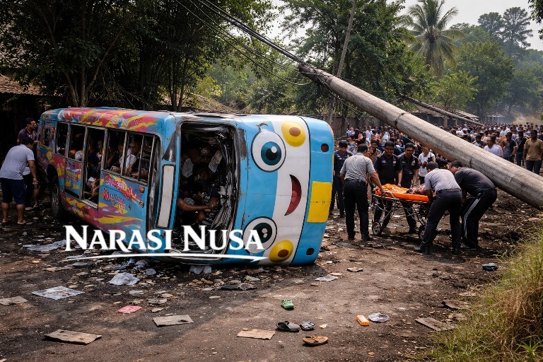 Kereta Kelinci Terguling di Mojokerto, Satu Penumpang Tewas Usai Bus Tak Kuat Nanjak