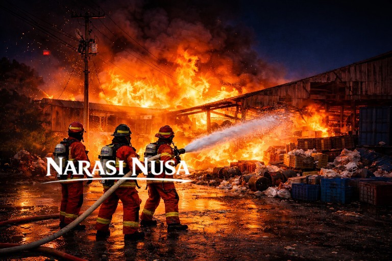 Kebakaran Pabrik Plastik di Sidoarjo, Diduga Korsleting Listrik